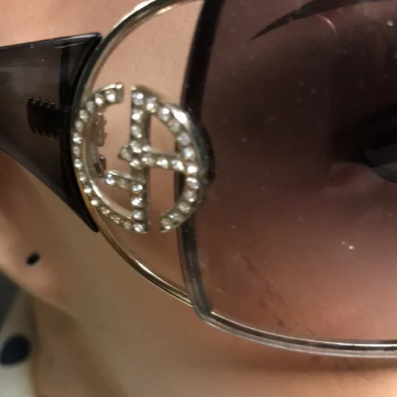 GIORGIO ARMANI SUNGLASSES vintage dust bag ,case original set grey ombré GA logo - Picture 14 of 16